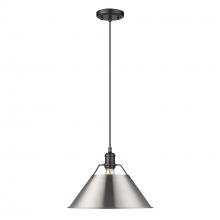  3306-L BLK-PW - Orwell 14" Wide Large Pendant in Matte Black with Pewter